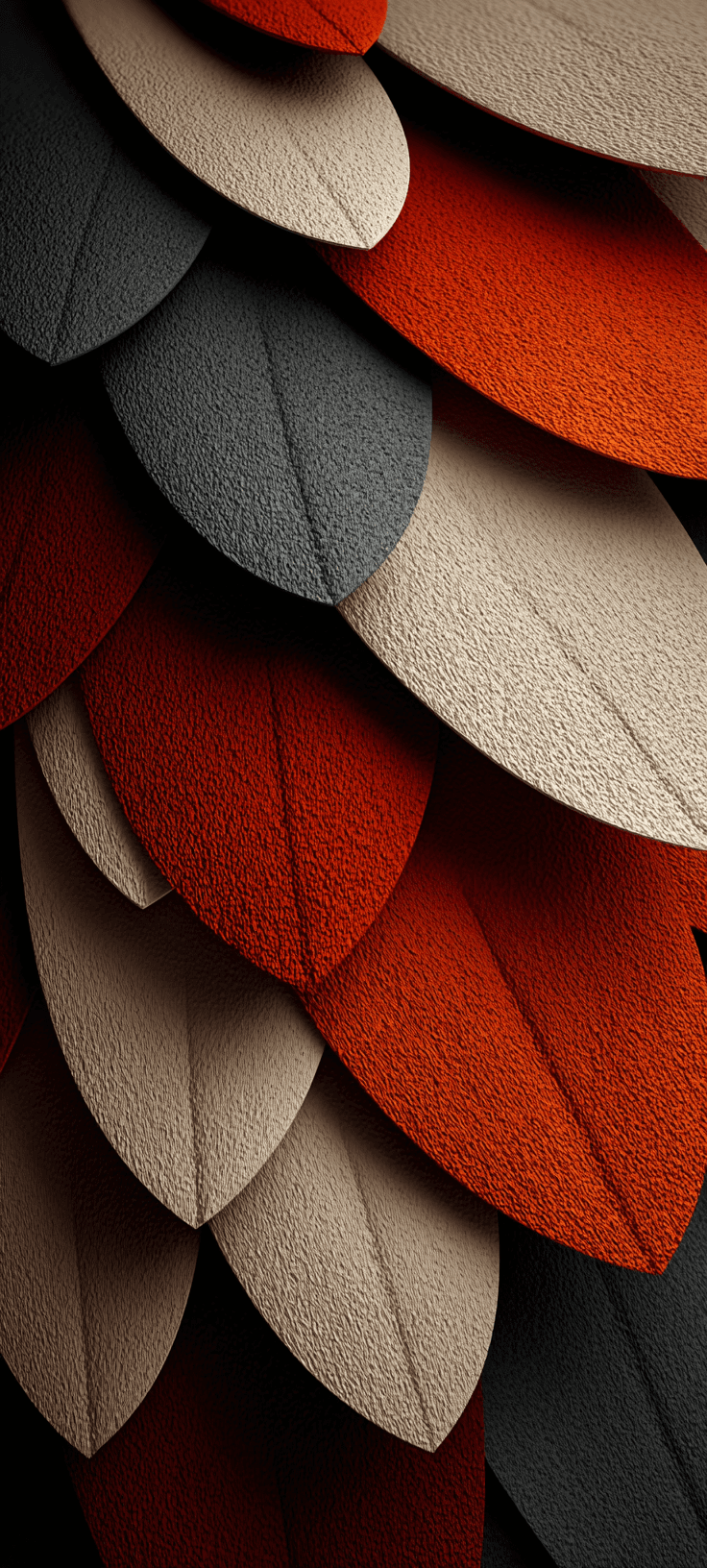 Burnt Orange Abstract Leaf Texture Wallpaper for Mobile