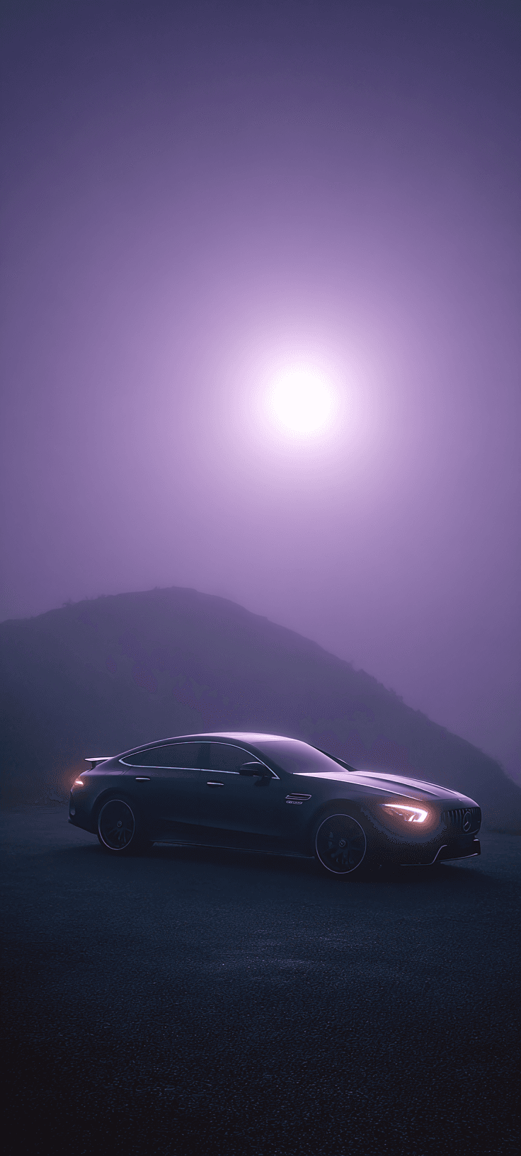 Dark Purple Sports Car Wallpaper with Cinematic Night Aesthetic
