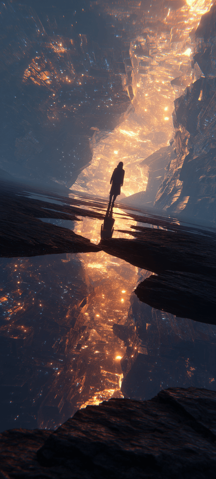 Lone Silhouette Wallpaper — Standing at the Edge of Another World