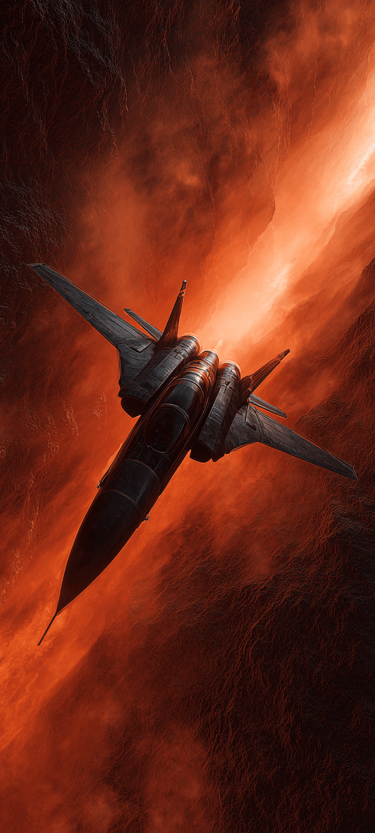 Cyberpunk Wallpaper for iPhone - Dark Futuristic Jet 4k