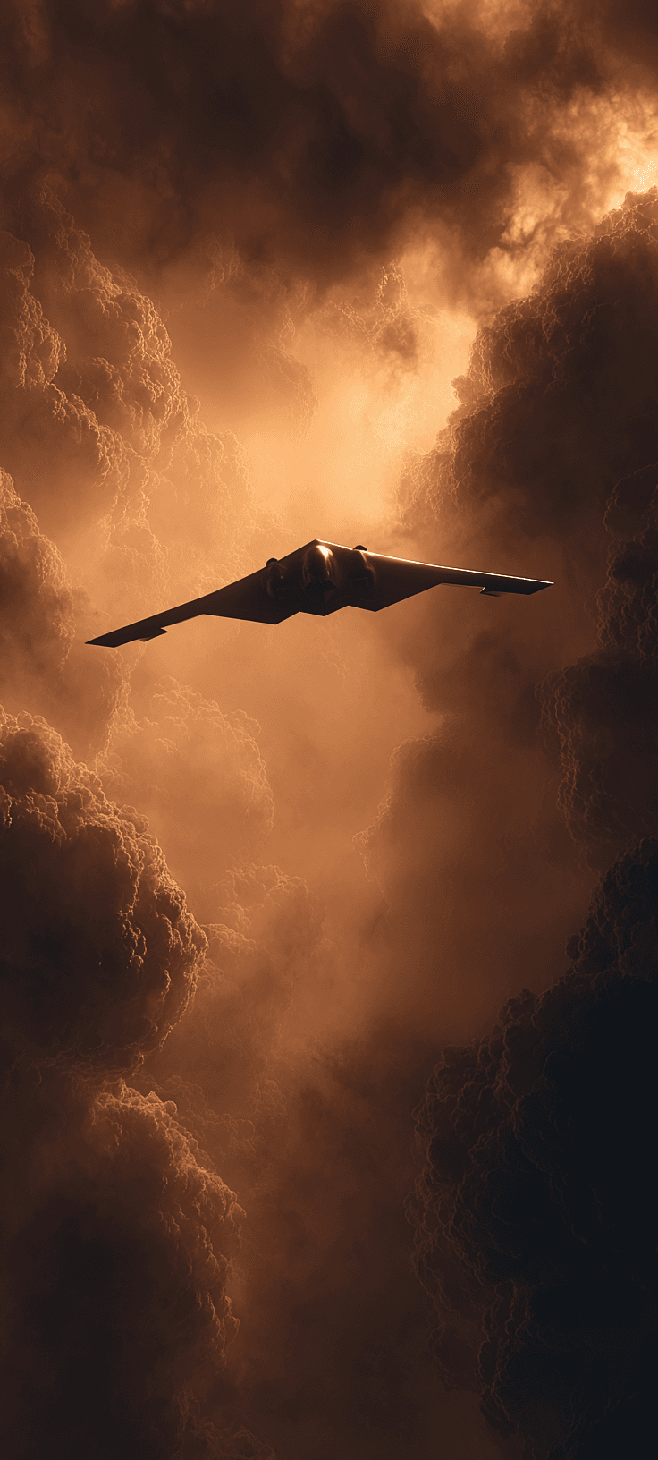Stealth Aircraft Wallpaper with Cinematic Storm Clouds