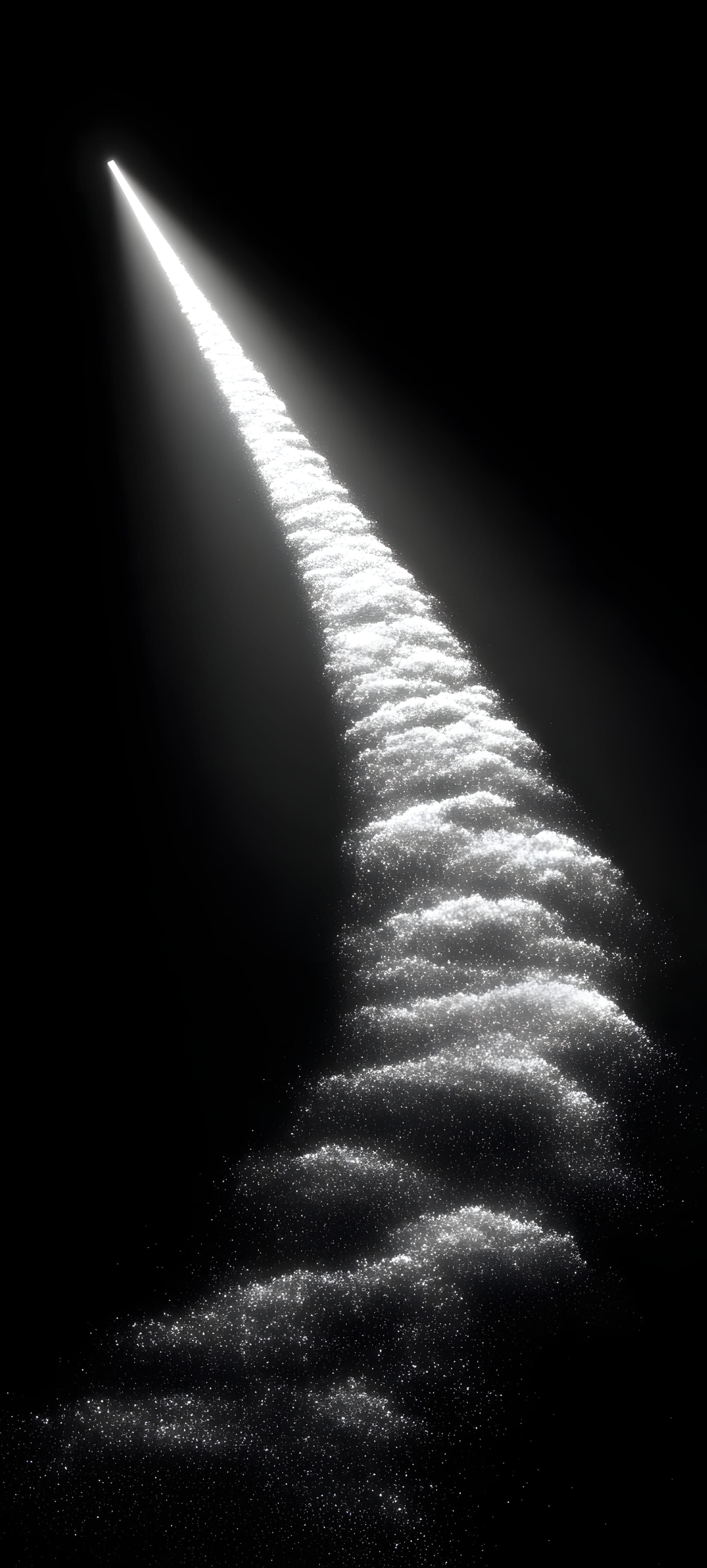 A 4K digital artwork of a rocket launching into space, leaving a bright trail against a dark, starry sky.